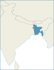 Map of Bangladesh and surrounding countries