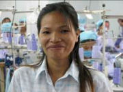 Image of a Cambodian garment worker.   USAID / GIPC