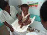 Malagasy baby being weighed