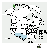 Distribution of Prunus serotina Ehrh. var. rufula (Woot. & Standl.) McVaugh. . 