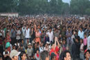 The crowd cheers during a concert promoting youth engagement in Nepal’s ongoing political transition.