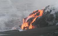 Surge of lava down front of Middle Highcastle delta, Kilauea volcano, Hawai'i