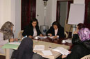 A meeting of the consensus team in Tebnin is attended by community leaders and a field officer from DPNA, CRS's local implementation partner in southern Lebanon.