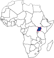 Map of Africa highlighting country location.