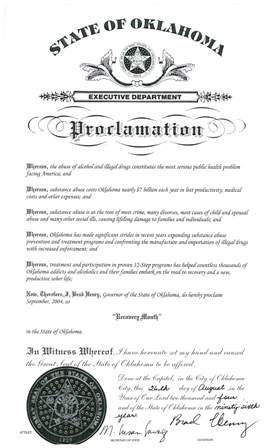 Proclamation for the State of Oklahoma