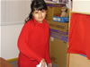 Participating in the elections, Sanubar votes for members of her local child advocacy group