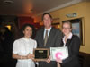 (From left) Jhale Hajiyeva, AMFA Executive Director, William Tucker, SEEP Executive Director, and Ms. Laura Meissner, SEEP Senior Program Associate are all smiles at the 2007 SEEP Network of the Year Award Presentation ceremony in Washington, DC