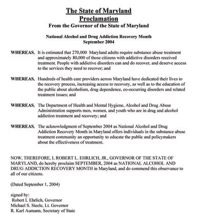 Proclamation for the State of Maryland