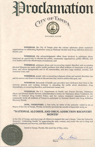 Proclamation for Tampa, Florida