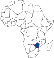 Map of Africa highlighting country location.