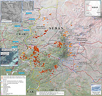 Map: Sudan (Darfur)/Chad Border Region - Confirmed Damaged and Destroyed Villages - Click for full-size pdf version