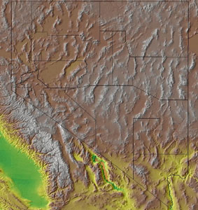 Topographic Map of Nevada