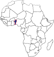 Map of Africa highlighting country location.