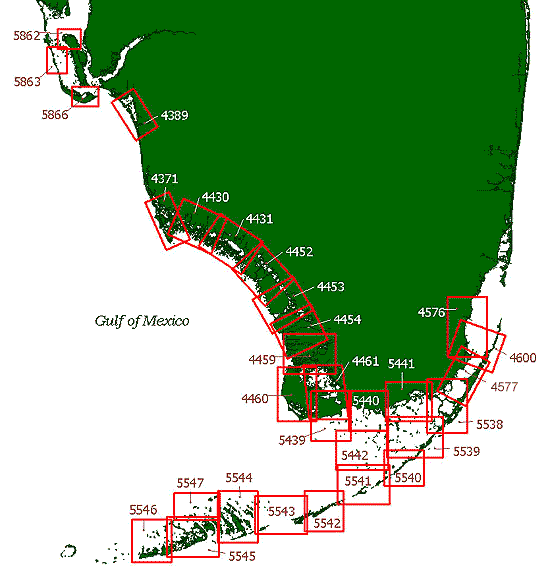 Clickable image map of Florida Everglades T-sheets