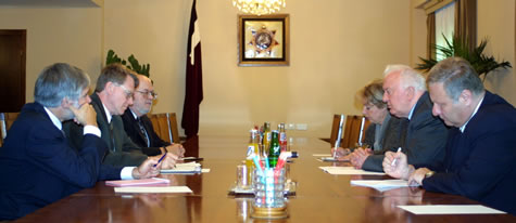 Photo: USAID E&E AA Kent Hill meets President Shevardnadze