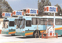 photo of Fifty compressed natural gas buses bought under USAID's Cairo Air Improvement Project
                    (CAIP) reduce greenhouse gas emissions and demonstrate environmental and economic benefits.