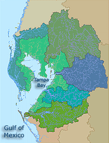 Tampa Bay Watershed.  Click image to view enlargement.