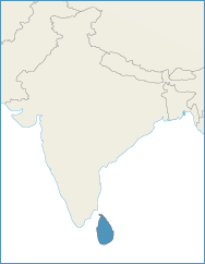 Map of Sri Lanka and surrounding region.
