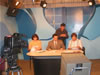 Olena Kochubynska (right) prepares to go on air