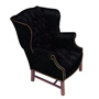 Queen's English Tufted Wing Chair with Wood Frame