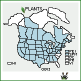 Distribution of Oenothera villosa Thunb.. . 