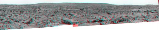 Big Crater as Viewed by Pathfinder Lander - Anaglyph