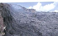 Looking east along bench at Kamoamoa entry on October 21, Kilauea volcano, Hawai'i.
