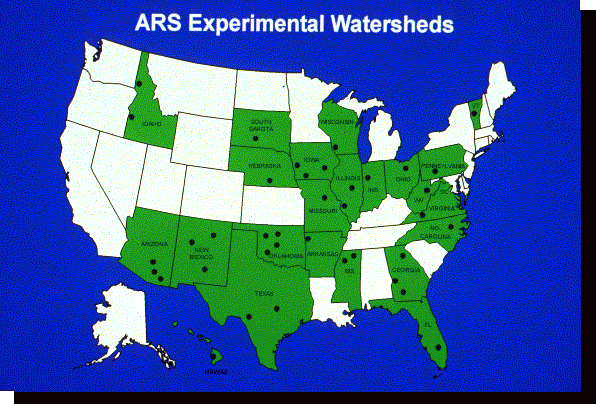 U.S. map showing Research Centers