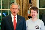 President Bush welcomed West Virginia AmeriCorps member Alivia Sturgill to the Oval Office this morning as part of a nationwide recognition week for the AmeriCorps national service program as it reaches a historic milestone of 500,000 members.
