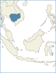 Map of Cambodia and surrounding region.