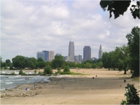 Looking east towards downtown Cleveland, Edgewater Park.  (Photo by John Graves, Northeast Ohio Regional Sewer District)