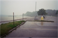 Runoff from the parking lot can drain into the bathing area at Lakeshore, Ashtabula, Ohio.