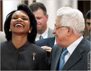 Rice and Abbas laughing (AP Images)