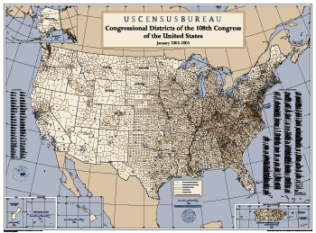 44 kilobyte image of Congressional Districts of the 108th Congress of the United States