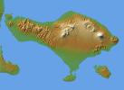 Bali, Shaded Relief and Colored Height