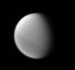 This Cassini spacecraft view shows the interesting north-south asymmetry in Titan's atmosphere, which is thought to be a seasonal effect