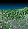 Pasadena, California Perspective View with Aerial Photo and Landsat Overlay