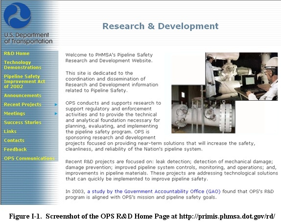 Screenshot of OPS R&D Home Page