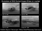Month-long Evolution of the D/G Jupiter Impact Sites from Comet P/Shoemaker-Levy 9