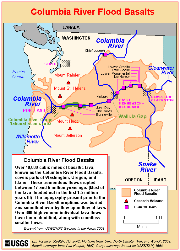 Map, Columbia River Flood Basalts