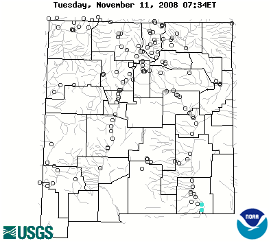 Map of flood and high flow condition.