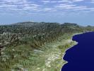 SRTM Perspective View with Landsat Overlay: Santa Barbara, California