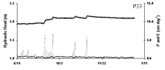 Graph showing model prediction data for P33