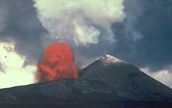 Lava fountain from Pu`u `O`o vent, Kilauea Volcano