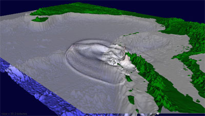 computer model of the December 26, 2004, Indian Ocean tsunami