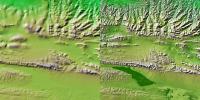 Shaded Relief with Height as Color, Kunlun fault, east-central Tibet