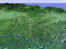SRTM Perspective View with Landsat Overlay: Costa Rica Coastal Plain