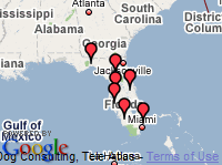 Map showing FISC Offices around the state and the Virgin Islands - click for larger view