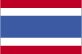 Flag of Thailand is five horizontal bands of red (top), white, blue (double width), white, and red.