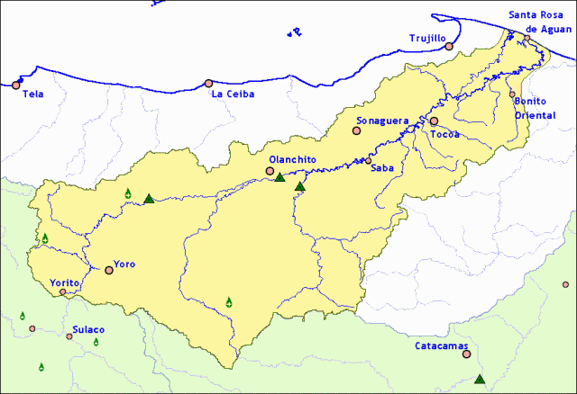 Map of the Aguan Basin, Honduras